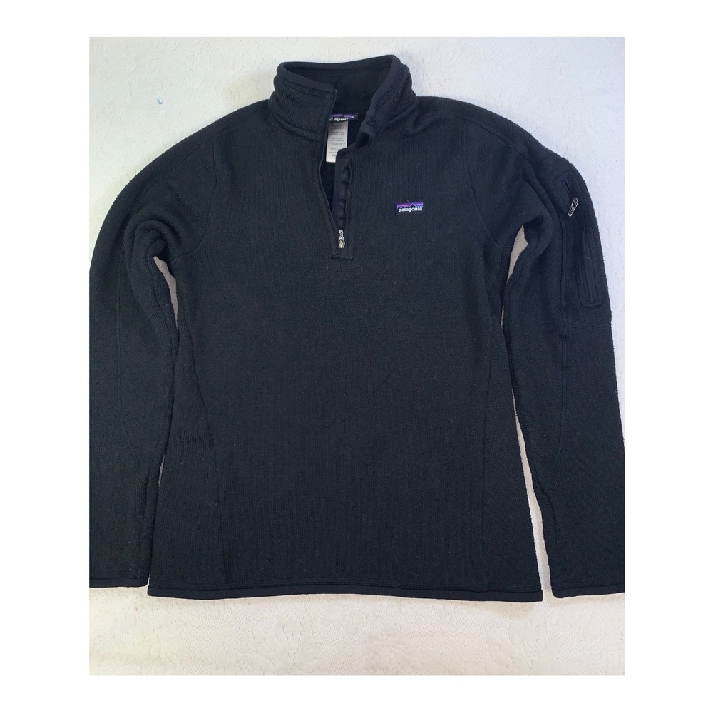 Patagonia Better Sweater 1/4 Zip Fleece Pullover Black Womens XS 25527